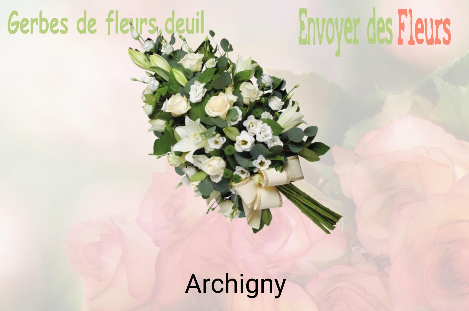 Gerbe de fleurs de deuil livrée à Archigny